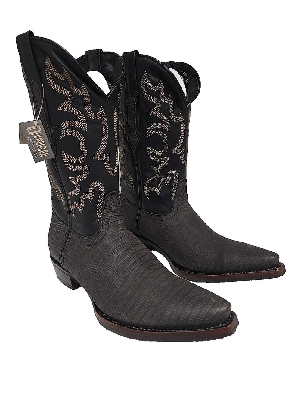 Dingo Men's DI 107 The Duke Snip Leather Pull On Western Boot Black Size 10 EW
